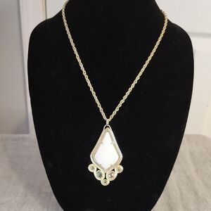 Kendra Scott "Theresa" Pendant Necklace, White and Gold with Iridescent Stones